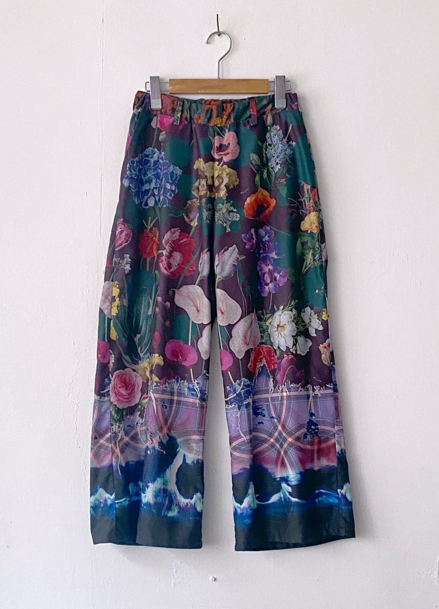 画像1: エイジングフラワーワイドパンツ (1)
