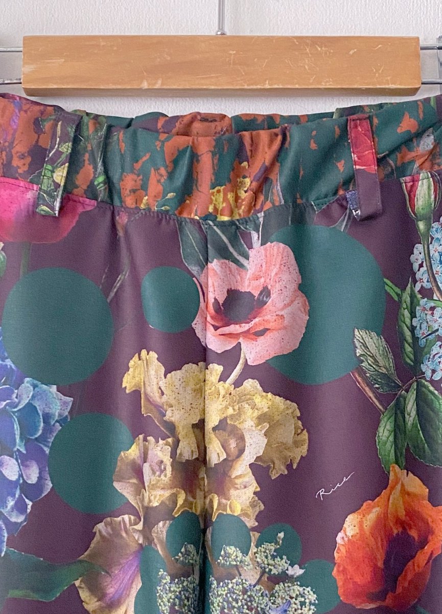 画像4: エイジングフラワーワイドパンツ (4)