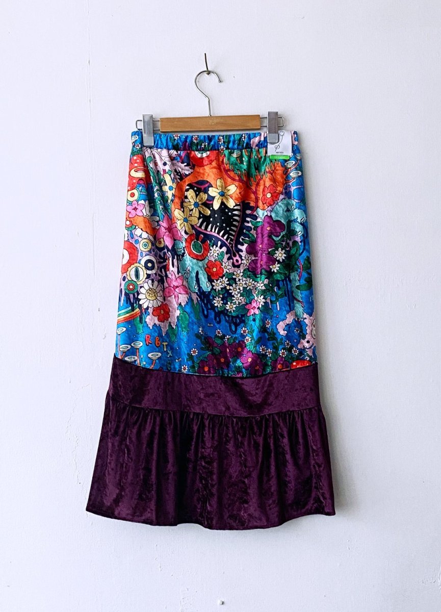 画像2: レトロフラワーフリルスカート (2)